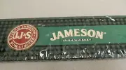 Jameson Irish Whiskey Bar Mat Rail, Green PVC Rubber JJ&S Logo NEW in Packaging