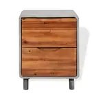 Nightstand Solid Acacia Wood Concrete Bedside Table Cabinet Storage vidaXL