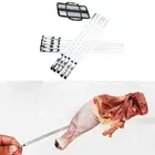 oshhni Stainless Steel 10x Grill BBQ Kebab BBQ Sticks Skewers for Roasting Tools