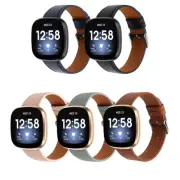 For Fitbit Versa 4 3 Sense Genuine Leather Smart Watch Wrist Band Strap Bracelet