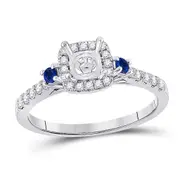 1/4CTW-Diamond SM 1/8CT-SAPP SM BRIDAL RING