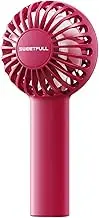 SWEETFULL Mini Portable Fan Powerful Handheld Fan Rechargeable,3 Speeds Personal Small Hand Fan for Travel Makeup Eyelash Fan for Stylish Kids Girls Women USB Cute Design Red