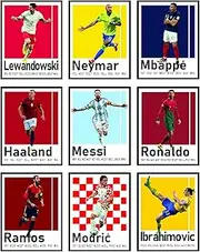 BigWig Prints Soccer Posters - Soccer Bedroom Decor For Boys, Messi Soccer Poster, Soccer Room Decor For Boys, Ronaldo And Messi Poster, Messi Posters For Boys Bedroom - Unframed Set Of 9 (8x10”)