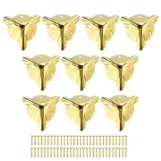 18x18x18mm Metal Box Corner Protectors Edge Guard Iron Gold Tone 48pcs