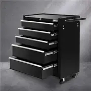 Giantz Tool Chest Cabinet Trolley 5 Drawers Storage Toolbox Black