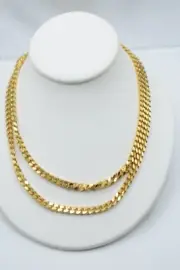 Vintage Trifari Gold-Tone Cuban Link Chain Necklace - 34"