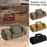 Portable Tool Roll Thickened Oxford Cloth Roll up Tool Bag Multi Pockets leutj