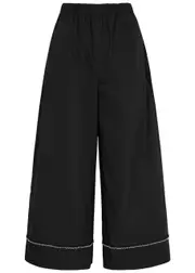 Merlette Clarion Wide-leg Cotton-poplin Trousers - Black - XL (UK16 / XL) XL (UK16 / XL)
