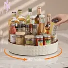 1Pcs Tier Steel Lazy Susan Free Spin Rotate Spice Rack Kitchen Cabinet Organiser