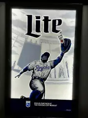 MILLER LITE KC ROYALS LED BEER SIGN MAN CAVE GARAGE DECOR KANSAS CITY ROYALS LED