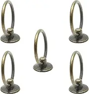 5pcs Bronze Ring Drawer Pulls, Vintage Cabinet Handles - Single Hole Dresser Pulls for Furniture, Cupboard, Closet, Kitchen Door (1" x 2")