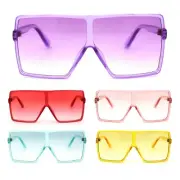 Child Size Girls Pop Color Oversize Flat Top Rectangular Mob Sunglasses