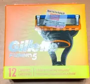 Gillette Fusion 5 Razor Refills Pack of 12 Cartridges Brand New