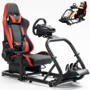 Supllueer Racing Simulator Cockpit Stand with Red Seat Fits Logitech G29 G923