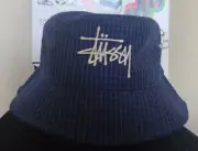 STUSSY BUCKET HAT blue Basic Grid LARGE/XL NEW WITH TAGS