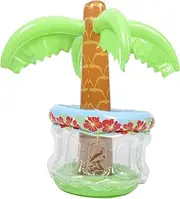 KONTONTY Inflatable Coconut Tree Ice Serving Bucket Summer Beverage Cooler for Parties Portable Outdoor Drink Cooler for Beach Gatherings and Celebrations