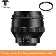 TTArtisan 75mm F1.5 Full Frame Swirly Bokeh Lens for M42 Mount Cameras New