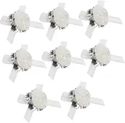 8pcs 3D Acrylic Rhinestones Makeup Gems Kawaii Charms Small Nail Gems Craft White Rhinestones Easy to Use Nail Decorations