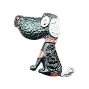 Betsey Johnson Black Labrador Enamel Metal Dog Brooch