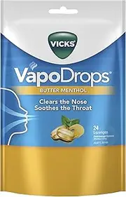 Vicks VapoDrops Butter Menthol Lozenges 24 Pack