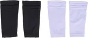Aswalling 2Pairs Soccer Shin Guard Socks Breathable Soccer Shin Guard Sleeves Shin Pads Holder for Kicking Running Cycling S