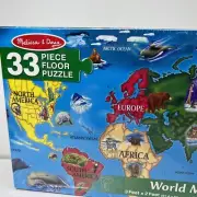 Melissa & Doug World Map Jumbo Jigsaw Floor Puzzle (33 pieces, 2 x 3 feet)