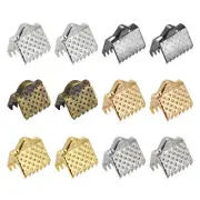 300Pcs Ribbon Crimp Clamp Ends 8mm Cord End Clasp for DIY Craft 6 Colors