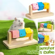 Hamster Magic Cube Wooden Fitness Toy Hamster Colorful Pet Enrichment Activity