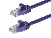 Flexboot Cat5e Ethernet Patch Cable RJ45 Stranded 350Mhz Wire 24AWG 7ft Purple