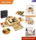 Cheese Board Birthday Gifts for Women-Bamboo Cheese Boards and Knife Set,Extr...
