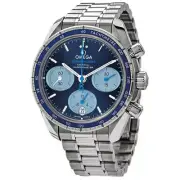 New Omega Speedmaster 38MM Blue Chronograph Watch 324.30.38.50.03.002