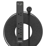 Flat Plug Extension Cord 25 Ft, NTONPOWER Ultra Thin Flat Extension Cord Unde...