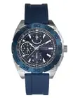 Authentic Guess U0486G1 BLUE & SILVER-TONE BOLD SPORT Blue silicone strap WATCH