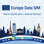 Europe Data SIM Card Prepaid 3GB 30 Days- France, UK, Germany, Italy, Spain, ...