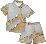 [Caihoyu] Toddler Baby Boys Short Sleeve Shirt Top+shorts Suits Casual Toddler Boy Outfits Summer Clothes Set