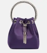 [Jimmy Choo] Jimmy Choo Bon Bon Small satin bucket bag One Size purple