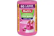 Multix Kitchen Tidy Bags Large Colour Scents Rose 60 Pack