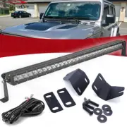 For 18-25 Jeep Wrangler JL 31'' LED Light Bar Hood Hinge Mount Wiring Combo Kit