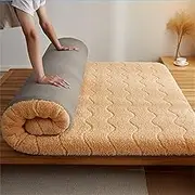 XOOFMASS Japanese Floor Mattress, Thick Fleece Futon Floor Mattress, Folding Portable Sleeping Pad, Japanese Sleeping Pad Mat for Home School Dormitory,Khaki t 5cm,47″x79″/1.2x2m