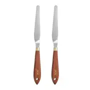 2pcs Painting Palette Knife 5.12" x 0.79" Stainless Steel Flat Blade