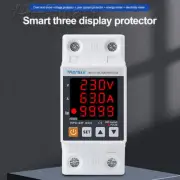 AC220V 63A Digital Din Rail Over Under Voltage Current Protection Energy Meter