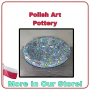 9" BATTER SERVING BOWL WHIMSICAL CARTOON PANSY IN BLUE MIXING UNIKAT 6913