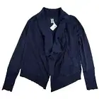 XCVI Atala Drape Jacket Womens Small Open Front Kimono Cardigan Dyed Navy Blue