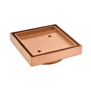 115*115mm Somer D444 Rose Gold Slim Square Tile Insert Floor Drain (90mm outlet)