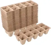 Mipcase Garden Plant Growing Trays 20pcs Seedling Trays 10 Holes Non-Toxic Plant Fiber Direct Planting for Herbs Vegetables