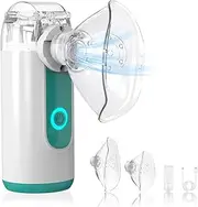Children's Inhaler for Adults, Children, Silent Nebuliser, Portable Inhaler for Respiratory Diseases, Inhaler with Mouthpiece and 2 Masks - Green