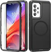 Mobile Phone Case for Samsung Galaxy A13 Case with Screen Protector, 360° Shockproof Robust Armour Case for Samsung A13 4G Case Cover Protective Case with Magnetic (Black, for Samsung Galaxy A13)