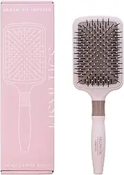 KISMETICS - Argan Oil Infused Large Paddle Hair Brush, Argan Oil Infused Bristles, for Gentle Detangling, Scalp Massage, Blowdry, for Long Hair and All Hair Types…