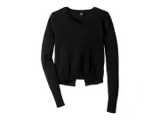 Bloch L72846 Kids Black Bow Back Long Sleeve Sweater Size Large