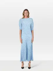 Blue Maxi Floral Printed Dress